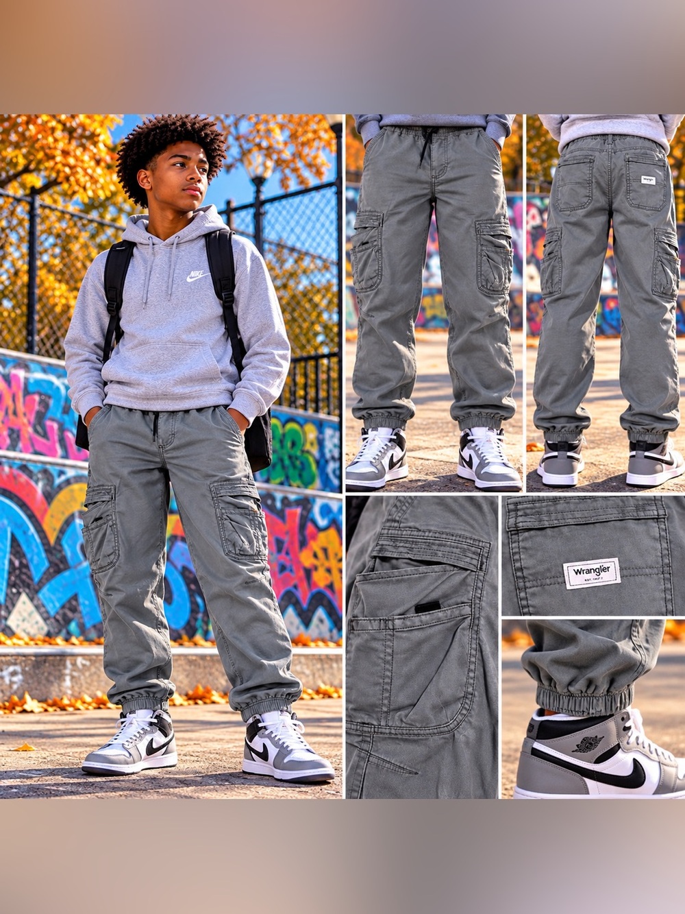 Wrangler Utility Cargo Jogger Pants 
Size 14 Husky Youth